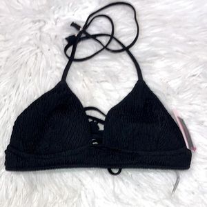 Victoria secret black bikini top sz Large NWT
